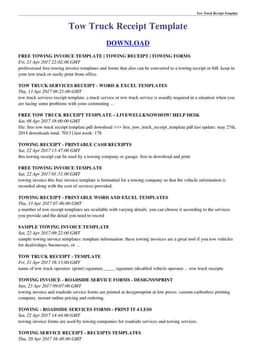 Tow Truck Receipt Template for Efficient Towing Services Management form preview