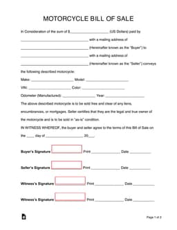 Motorcycle Sales Agreement Details and Validation Process form preview