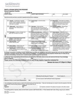 California Rental Housing Inspection Checklist Program form preview