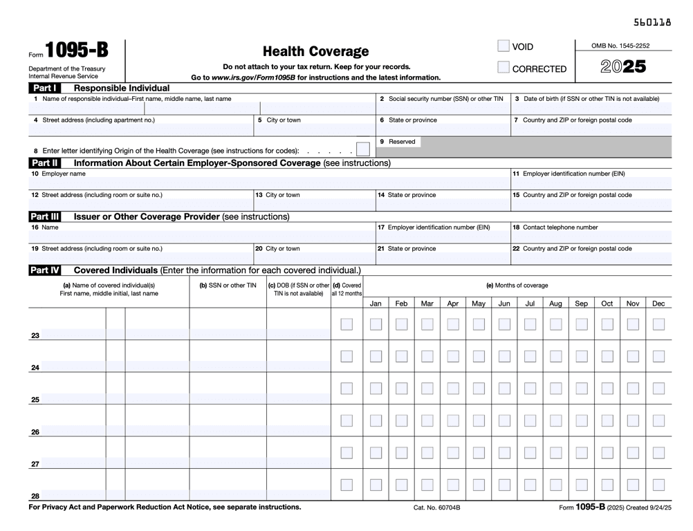 1095-B Health Coverage