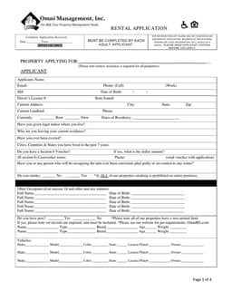 Renter Application for Tenant Screening - Zillow form preview