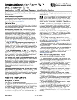 Application for Individual Taxpayer Identification Number W7 - IRS Updates and Expiration Details form preview