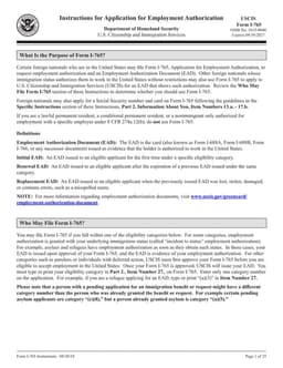 I-765 Employment Authorization Request and Social Security Application for Foreign Nationals form preview