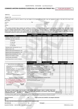 Georgia Household Goods Transportation Agreement Details - Bill of Lading form preview