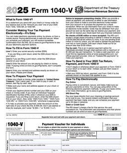 1040-V Payment Voucher for Individuals form preview
