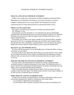 Financial Power of Attorney - Appoint Agents to Manage Your Affairs form preview