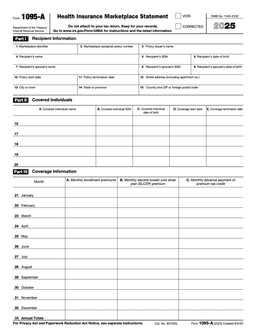 1095 – A Health Insurance Marketplace Statement form preview