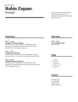 Impact resume form preview