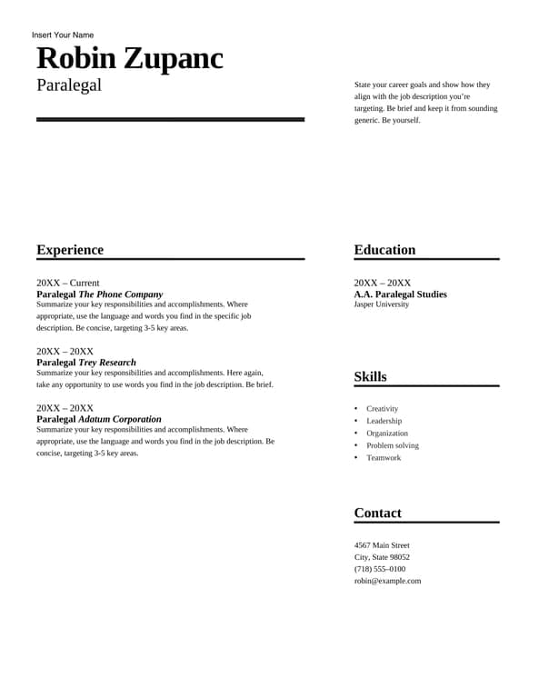 Impact resume