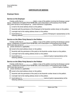 NLRB-5544 Certificate of Service Certification and Documentation form preview