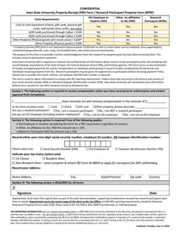 Iowa State University Property Transaction Receipt PRF form preview
