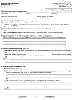Child Custody Arrangement Document form preview