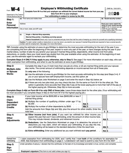 W-4 – Employee’s Withholding Certificate form preview