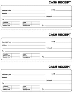 Receipt form preview
