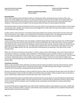 Kentucky Cash Handling Procedures for Plant & Soil Science Department form preview