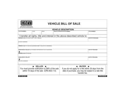 Oregon DMV Vehicle Sale Notification and Title Transfer Notice form preview