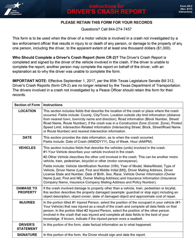 TX CR-2 – Texas Certificate of Restoration